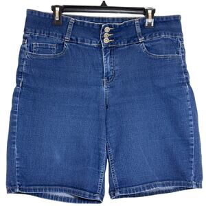 Copper Flash Curvy 14W High Waist 3 Button Zip 5 Pocket Denim Stretch Shorts